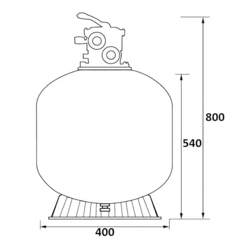 Фильтр 6м3/ч Jazzi T-Series 400мм мотаный c верхним вентилем 1 1/2" (040116)