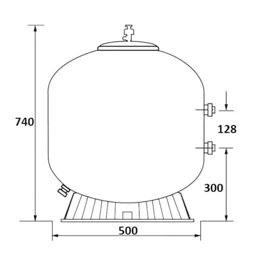 Фильтр 10м3/ч Jazzi S-Series 500мм мотаный c боковым вентилем 1 1/2" (040221)